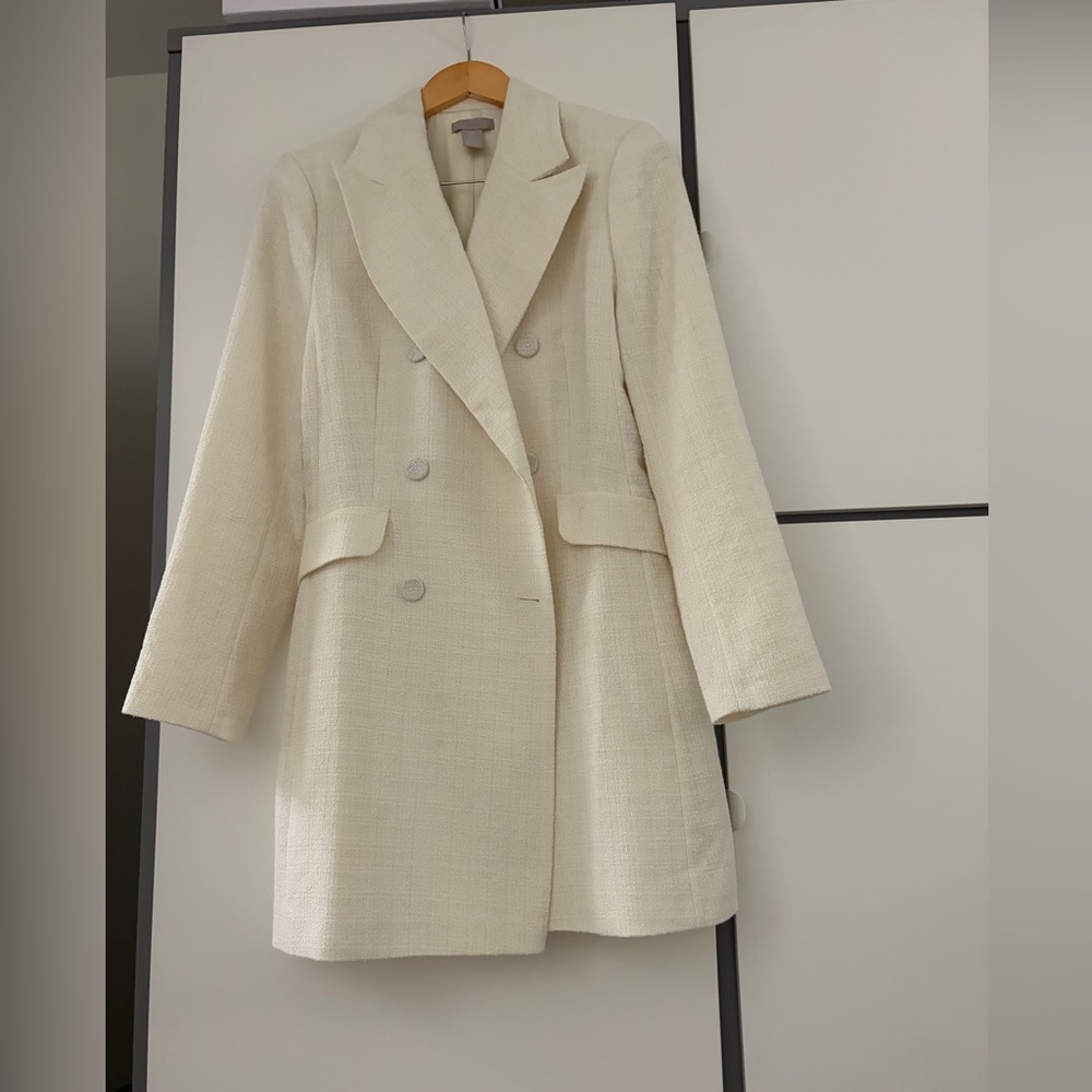 H&M Cream Double-Breasted Women's Blazer